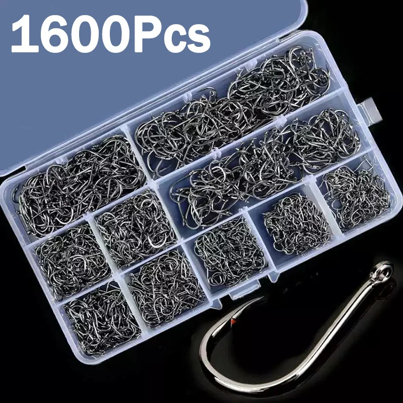 Fishing Hook Assortment - 50-1600 Adet/Kutu Balıkçılık Kancaları Karbon Çelik